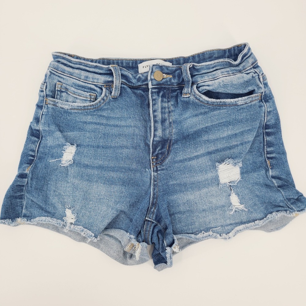 Flying Monkey High Rise Distressed Denim Jean Shorts Cut Offs Size‎ 28 Jorts